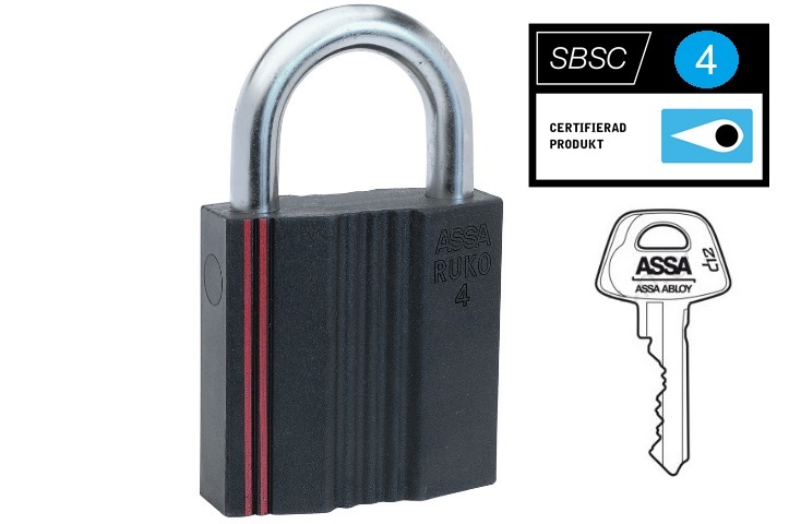 Assa Hänglås 6441 -d12, Klass 4