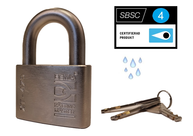 Bema Hänglås XT470 Rostfritt, Klass 4