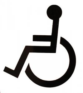 Dekal Rullstol till armbågskontakt