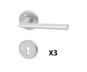 Innerdörrhandtag Miami 3-pack borstad aluminium