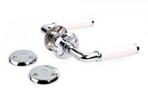 Innerdörrhandtag A384, Vit-krom