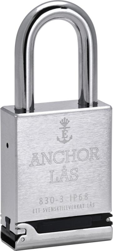 Hänglås Anchor 830-3 B50 IP68, utan cylinder