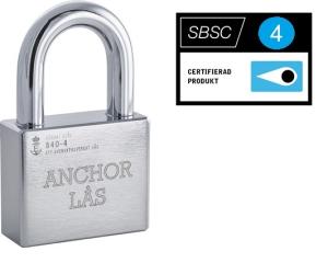Anchor Hänglås 840-4 B50 • Utan cylinder