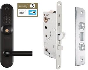 kodlås BG4000 smart lock svart, med låshus 2500