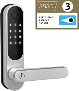 Kodlås Touch Pro touchknappar RFID fingeravtryck Silver