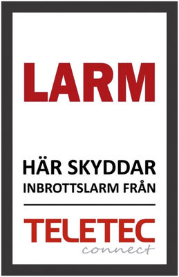 Teletec Larmskylt 65x100