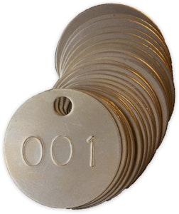 Mässingsbricka 25mm numrerad 001-050