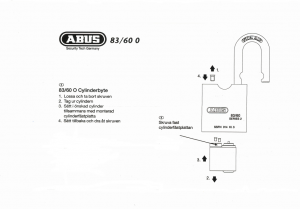 Abus Rock Hänglås 83/60 utan cylinder