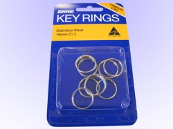 Nyckelring 19mm 10-pack rostfri