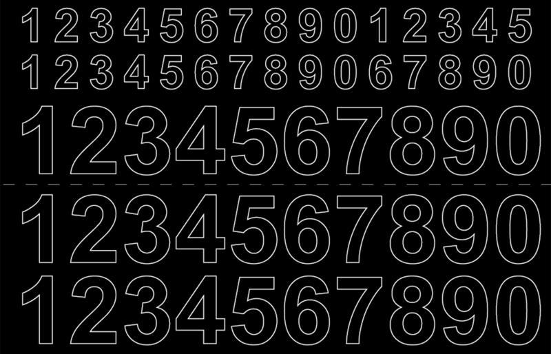 Självhäftande Siffror svart