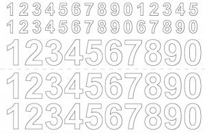 Självhäftande Siffror vit