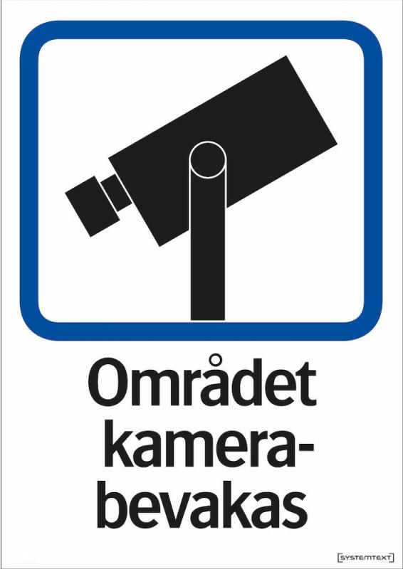 Skylt Område kamerabevakas 210x297mm