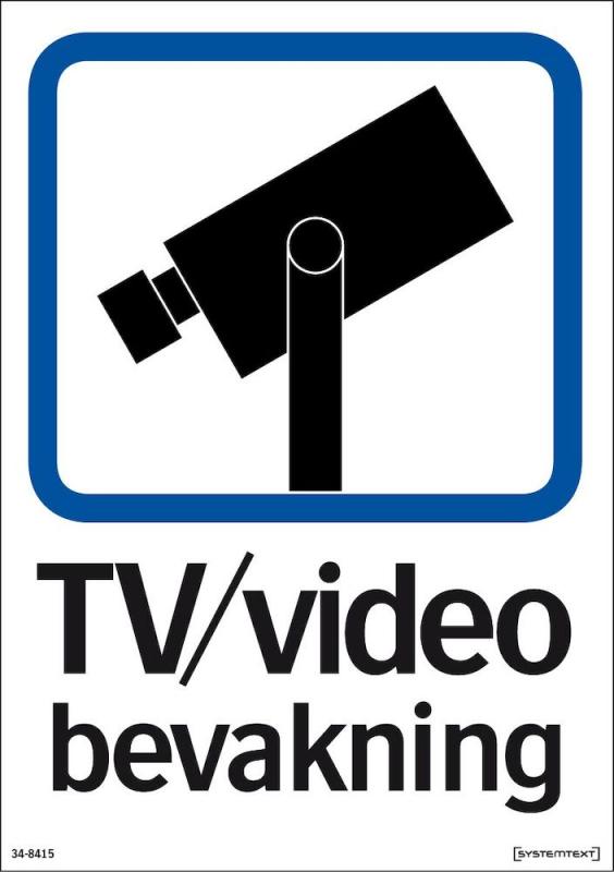 Dekal TV/Video bevakning dubbelsidig 148x210mm