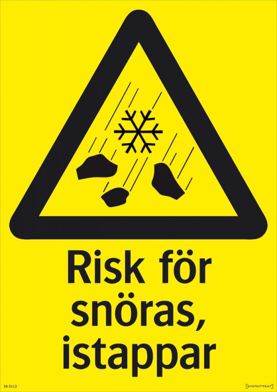 Varningsskylt Risk för snöras 297x420mm