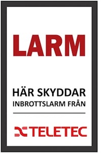 Teletec Larmskylt 65x100 hålad