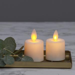 Star Trading M-Twinkle Blockljus LED 2-Pack Vit 6cm