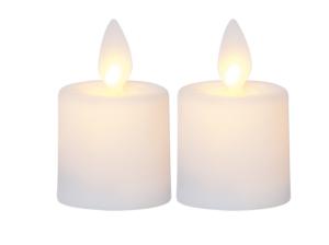 Star Trading M-Twinkle Blockljus LED 2-Pack Vit 6cm