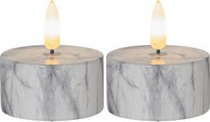 Star Trading Flamme Marble Värmeljus LED 2-Pack Grå