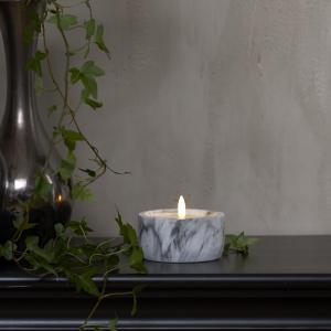 Star Trading Flamme Marble Blockljus LED 7,5cm