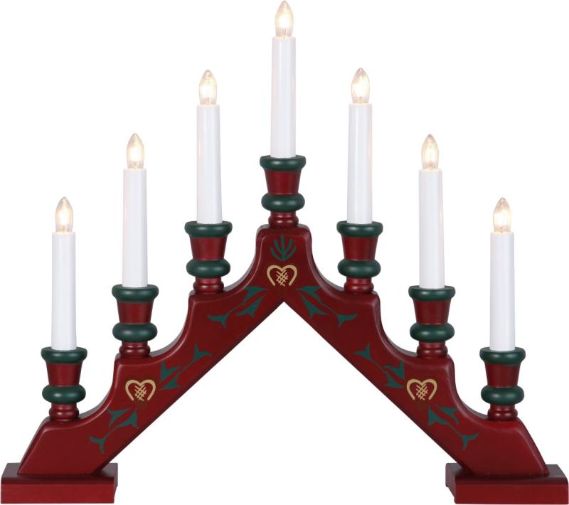 Star Trading Sara Ljusstake Röd Mönster at lavanille