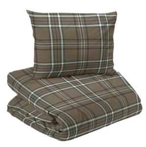 Påslakanset Flanell Rutigt Cervinia Brun/Grön 150x210cm Redlunds