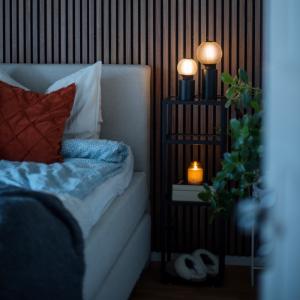 Lampfot Trä Svart Star Trading Tub 25cm