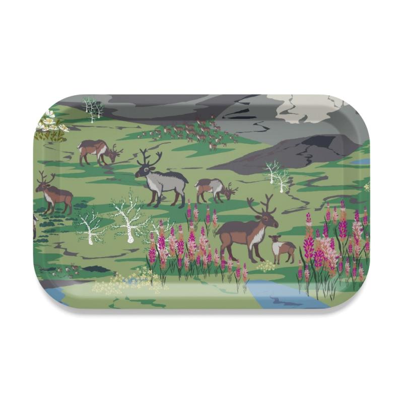 Arvidssons Textil Fjällängar Bricka Grön/Grå 27x20cm at lavanille