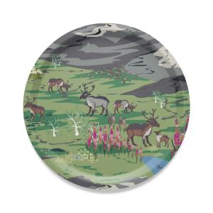 Arvidssons Textil Fjällängar Rund Bricka Grön/Grå