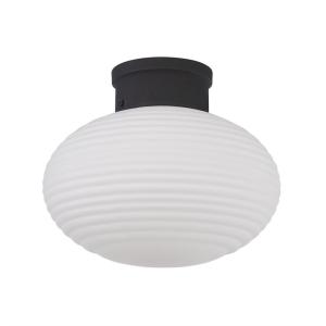 Plafond Glas Svart/Opal 30cm Oriva Nova