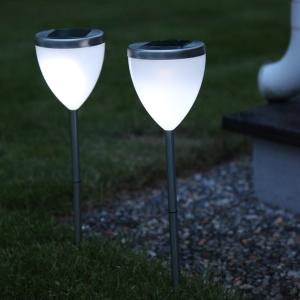 Star Trading Vigo Solcellspollare Krom 2-pack