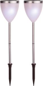 Star Trading Vigo Solcellspollare Krom 2-pack