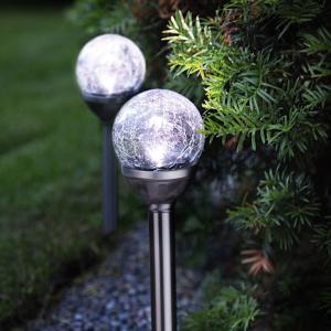 Star Trading Roma Solcellspollare Krom 2-pack