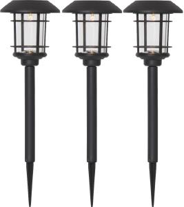 Star Trading Fride Solcellspollare Svart 3-Pack