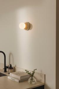 Vägglampa/Plafond IP44 Beige Travertin Globen Lighting Torrano 13cm