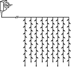 Star Trading Ljusgardin Utomhus Svart Serie Micro LED 1m