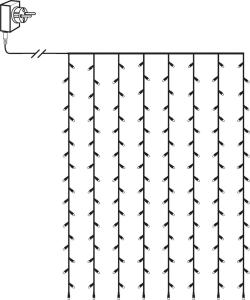 Star Trading Ljusgardin Utomhus Golden Warm White 2m