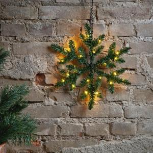 Krans Snowflake Grön 40cm Star Trading