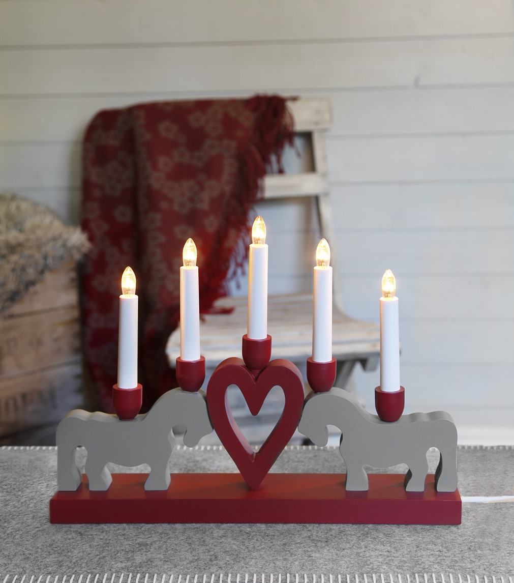 Leksand Adventsljusstake Röd 30 cm-Star Trading-lavanille.com
