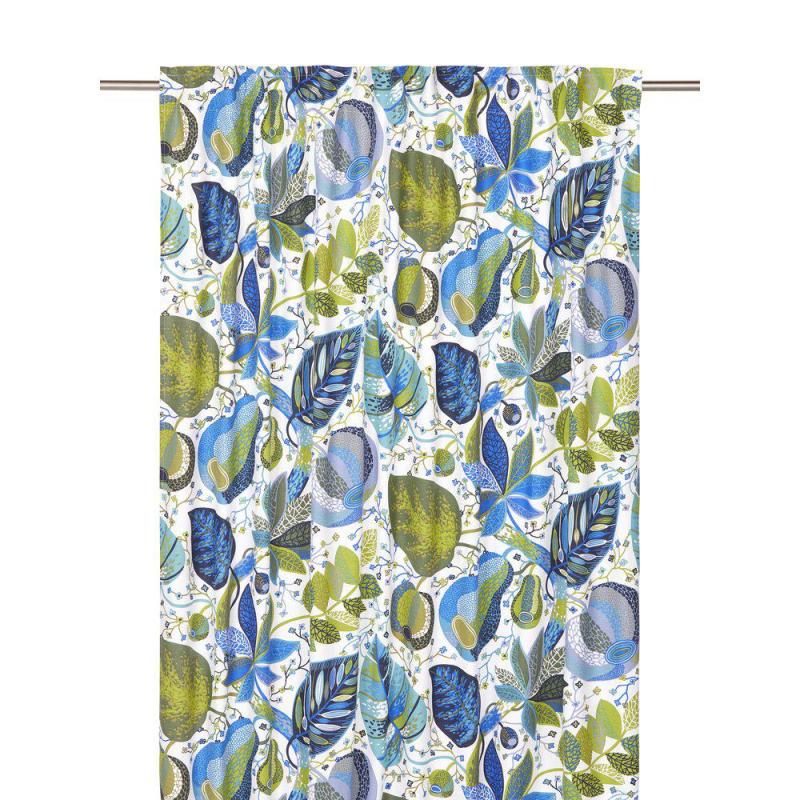 Mönstrad Gardin Blå Svanefors Adam & Eva 2-Pack 145x250cm at lavanille