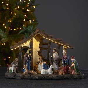 Star Trading Panorama Nativity Julby Multi 25cm