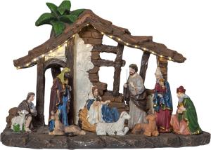 Star Trading Panorama Nativity Julby Multi 25cm