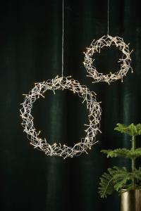 Star Trading Curly Krans LED Silver 50cm