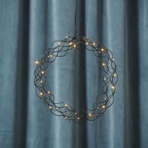 Star Trading Curly Krans LED Svart 30cm