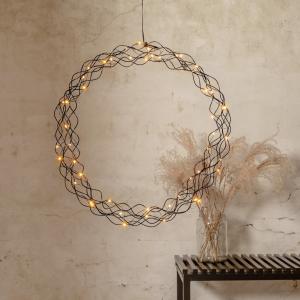 Star Trading Curly Krans LED Svart 45cm