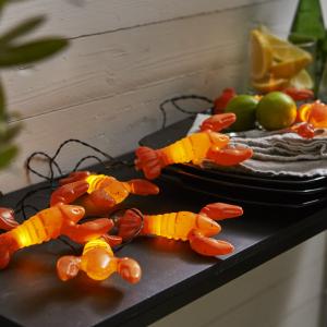 Star Trading Ljusslinga Utomhus Batteridriven Orange Crayfish 2,1m