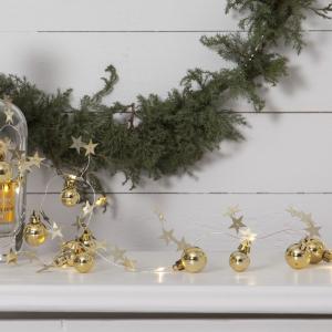 Star Trading Ljusslinga Inomhus Batteridriven Guld X-Mas 90cm