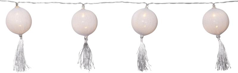 Star Trading Ljusslinga Inomhus Batteridriven Vit Jolly Tassel Light 1,35m at lavanille