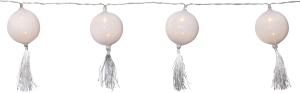Star Trading Ljusslinga Inomhus Batteridriven Vit Jolly Tassel Light 1,35m