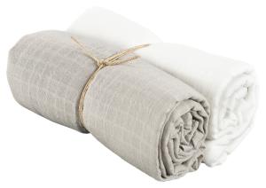 Babyfilt Borganäs of Sweden Muslin Grå/Vit 110x110cm 2-Pack