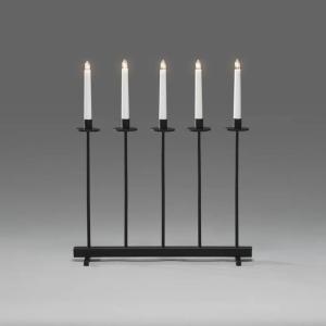 Adventsljusstake Metall Svart 5L 50cm Konstsmide